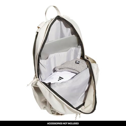 adidas Prime 7 Backpack for Laptop, School and Travel, 37L - color: Alumina Beige/White