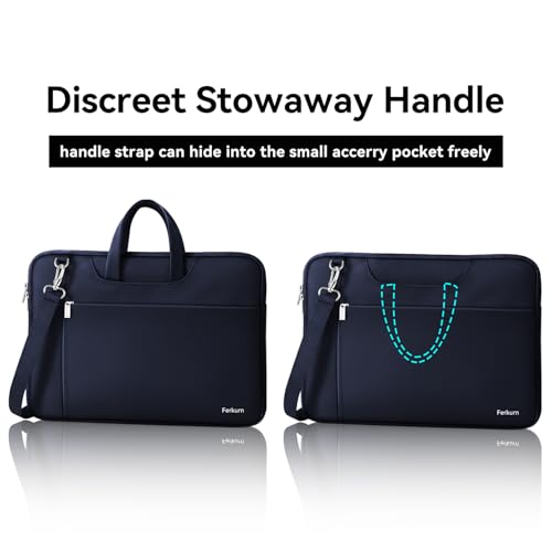 Ferkurn Laptop Case Bag Women Men Computer Sleeve with Shoulder Compatible with HP/Inspiron/Thinkpad/Vivobook/MSI/Surface, 17.3 inch, Blue - color: Navy Blue, size: 17.3 inch