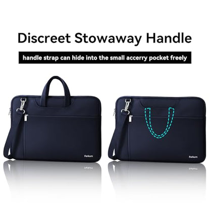 Ferkurn Laptop Case Bag Women Men Computer Sleeve with Shoulder Compatible with HP/Inspiron/Thinkpad/Vivobook/MSI/Surface, 17.3 inch, Blue - color: Navy Blue, size: 17.3 inch