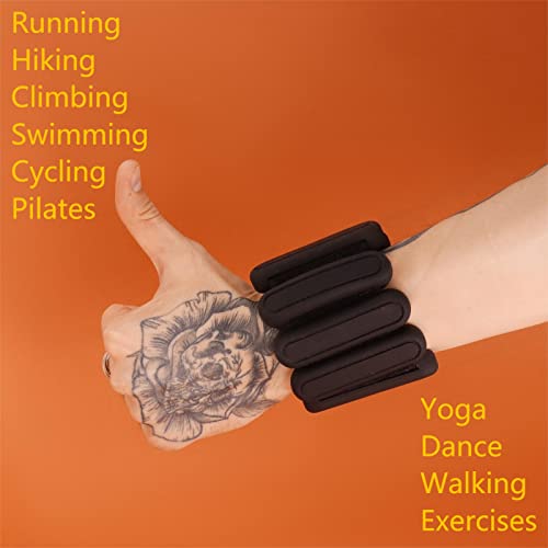 STONESAM Adjustable Wrist & Ankle Weight-Set of 2 (1lb), Wearable Wrist Bracelets for Yoga, Dance, Barre, Pilates, Exercises, Cardio, Aerobics, Walking - color: ink black