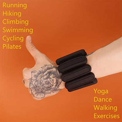 STONESAM Adjustable Wrist & Ankle Weight-Set of 2 (1lb), Wearable Wrist Bracelets for Yoga, Dance, Barre, Pilates, Exercises, Cardio, Aerobics, Walking - color: ink black