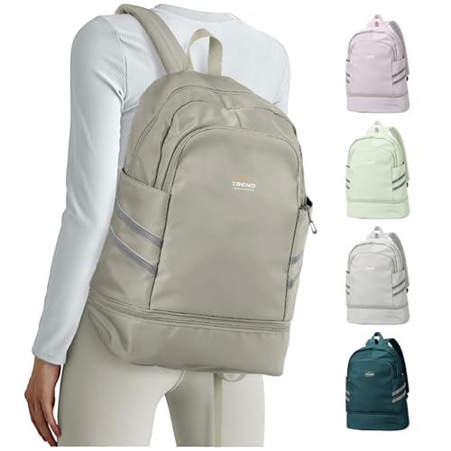 coofay Gym Backpack For Women Waterproof Backpack With Shoe Compartment Lightweight Travel Backpack Workout Sports Backpacks Large Gym Bag - color: Light Brown-large, size: Large
