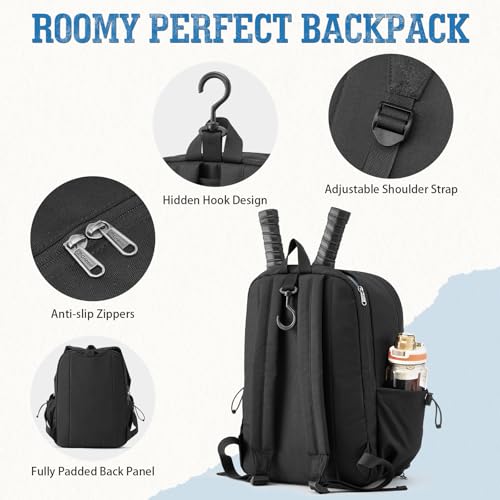G4Free Pickleball Bag, Pickleball Backpack for Outdoor - color: Black