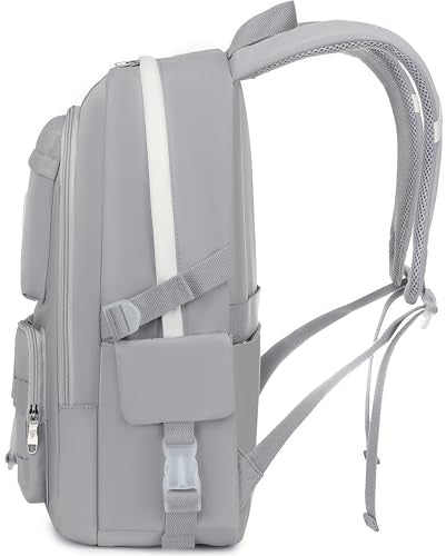 Classic Diamond School Backpack for Girls Laptop Backpack Cute Bookbag Kawaii College Backpack School Backpacks for Teens Girls Student (Grey) - color: Grey