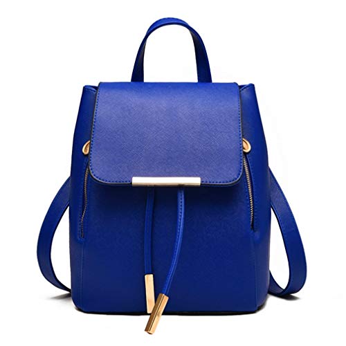 Pahajim Womens Trendy Backpack Purses PU Leather Travel Rucksack for Ladies Cute Daypacks Bags - color: Deep Blue