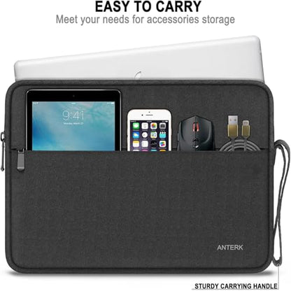 Laptop Sleeve 15.4 Inch, Shockproof Protective Computer Cover with Handle - color: Black, size: 15 Inch