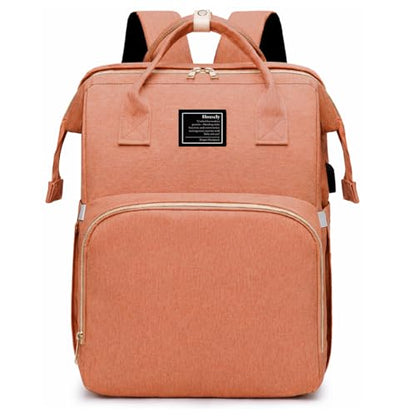 houscly Diaper Bag Backpack with Changing Station: Peach Pink Baby Bags for Girls Boys New Mom Gifts Pañaleras Para Bebe Baby Girl Newborn Essentials Must Haves Baby Shower Gifts Baby Registry - color: Peach Pink