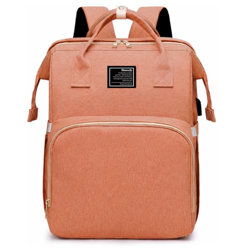 houscly Diaper Bag Backpack with Changing Station: Peach Pink Baby Bags for Girls Boys New Mom Gifts Pañaleras Para Bebe Baby Girl Newborn Essentials Must Haves Baby Shower Gifts Baby Registry - color: Peach Pink