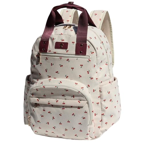 ESVAN Diaper Bag Backpack, Large Capacity Multifunction Baby Essentials Fashion Travel Pack Linen Canvas office Laptop Bag (Corduroy Hawthorn) - color: Corduroy Hawthorn