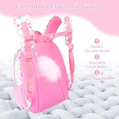 RHCPFOVR Kids Backpack for Girls - Girls Backpack 3-8 Ages Flower for Kids 15 Inch School Bookbag for Kindergarten Elementary School Bookbag for Girl 1st 2nd Grade - style: Flower
