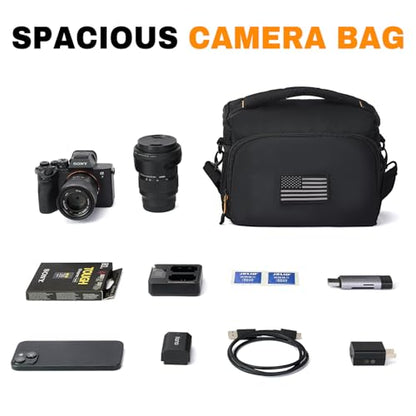 ALLCAMP Camera Sling Bag for DSLR & Mirrorless | Customizable Patch Area, Waterproof Crossbody Pack, Tripod Holder for Outdoor Photography & Travel, Black