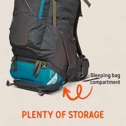 Kelty Asher Backpack, Daypack to Multi-Day Backpacking Capacity, Hiking, Lightweight Travel Pack, Internal Frame (85L Beluga) - color: Beluga/Stormy Blue, size: 85L