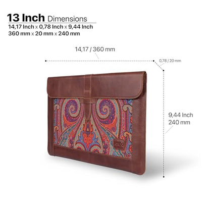 Londo Leather Sleeve Compatible with MacBook Pro 14 & Air 13-13.3 Inch (M5, M4, M3, M2, M1, Pro, Max) & iPad Pro 12.9, Premium Top Grain Leather Laptop Bag, 2020 to 2026 Models - color: Brown, size: 13-14 inches