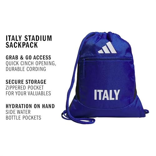 adidas Stadium Sackpack – Drawstring Backpack for Sports, Small Gym Bag, 13L - color: Italy