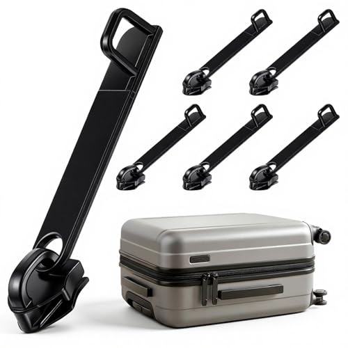 6 PCS Luggage Zipper Pull Replacement, Black Luggage Zipper Pulls Single Layer Universal Zippers Repair Kit Alloy Steel Zippers Repair Puller for Women Men Jackets Luggages Bags - color: Black