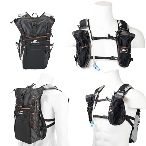 Orange Mud Adventure Pack 12L 3.0 – Black Hydration Backpack with 2 L Bladder Included – Trail Running, Adventure Racing, Hiking & MTB Gear Pack - color: Black, size: 12L, style: With Trekking Pole Hardware