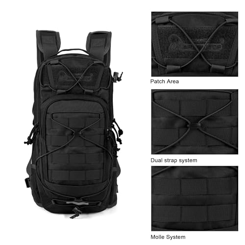 Mardingtop10L Small Tactical Molle Hydration Backpack,Cycling Backpack for Biking,Cycling and Running EDC Daypack - color: Black-New