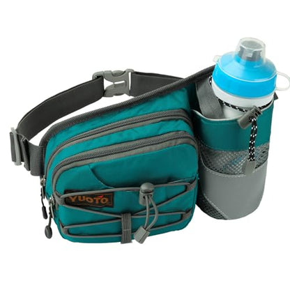 Waist Pack with Water Bottle Holder for Running Walking Hiking Fanny Pack Hydration Belt - color: Green