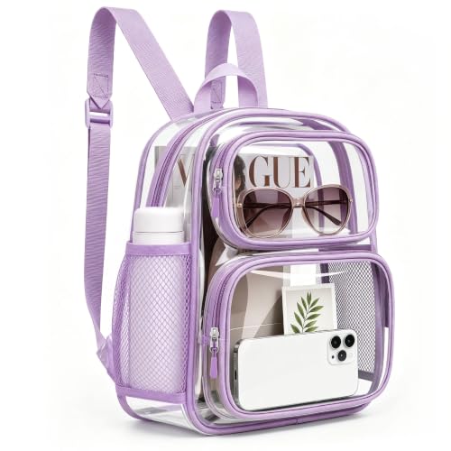 TILYMOL Clear Backpack Stadium Approved, PVC & TPU Clear Bag, Medium - color: Purple, size: Medium