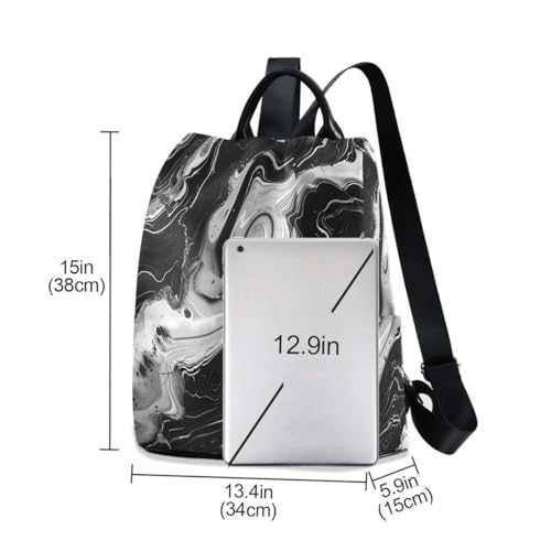 ALAZA Black Marble Design Trips Hiking Camping Rucksack Pack for Women - color: multicolor 16