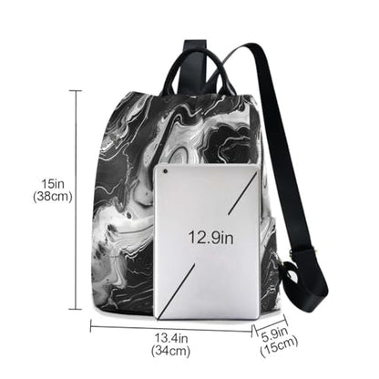 ALAZA Black Marble Design Trips Hiking Camping Rucksack Pack for Women - color: multicolor 16