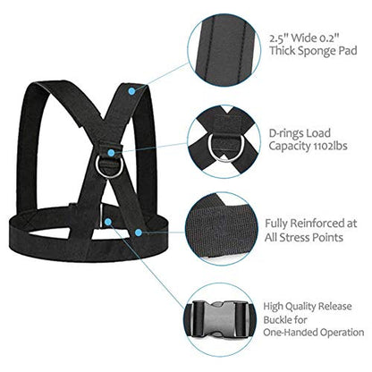 Sled Harness, Weight Speed Tire Pulling Workout Resistance and Assistance Trainer Physical Training Rope Football Exercise Equipment for Outdoor Indoor Men and Women - size: 6.6FT