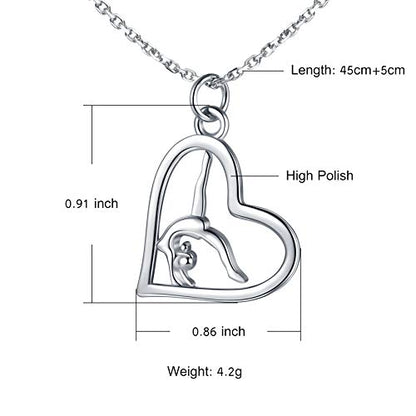 Sariel Gymnastics Gifts for Women Gymnast Necklace 925 Sterling Silver Gymnastics Fashion Jewelry Pendant Birthday - color: Silver