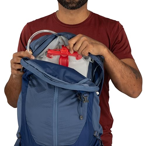 Osprey Stratos 24L Men's Hiking Backpack - Adjustable Daypack with Waterproof Raincover & Bottle Pockets, Nirvana Blue - color: Nirvana Blue, style: 24l