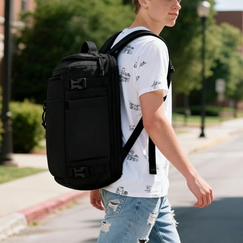 Carry On Travel Backpack with Shoe Compartment Flight Approved Laptop Backpack Expandable Work Business Backpack for Women Men Casual Daypack, Black - color: Black, style: A