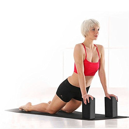 Yoga Blocks Black 2 Pack Supportive Latex-Free EVA Foam Yoga Blocks Set,9×6×3 Inches Lightweight High Density Non-Slip Surface Yoga Block for Stretching Pilates Meditation Exercise - color: Black