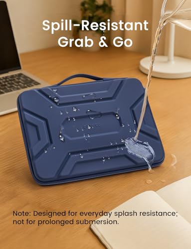 DOMISO 17 inch Laptop Sleeve with Handle, Shockproof and Waterproof EVA Protective Laptop case, Laptop Sleeves for 17.3" HP Dell Asus Laptop, Dark Blue - color: Dark Blue, size: 17.3 inch
