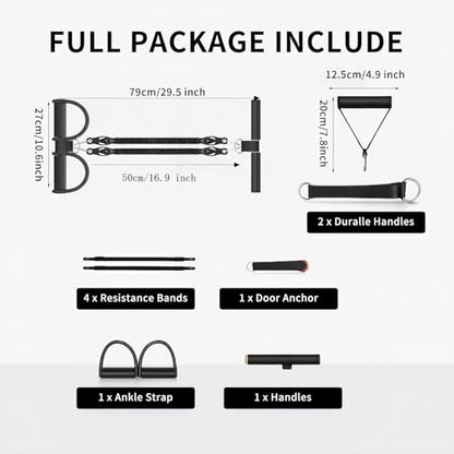 Multifunction Tension Rope, 2 Tubes Stretch Yoga Pedal Tension Strap, Adjustable Resistance, Tension Rope Fitness Equipment - color: Black-2