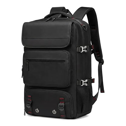 Travel BackpackWaterResistant Large LaptopBackpack with Shoe CompartmentMulti-Pocket Carry On Backpack for Business Work Trip - color: Black