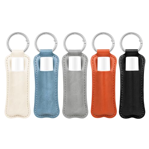 WK IEASON Lip Balm Holder for Chapstick Lipstick Sleeve Keychain,Small Christmas Gifts Stocking Stuffers for Teen Girls Women - color: 5 Pcs-set a