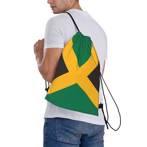 Jamaican Flag Drawstring Bag Sport Gym Backpack Beach Travel Sack Draw String Yoga Bag For Men Women - color: Jamaican Flag