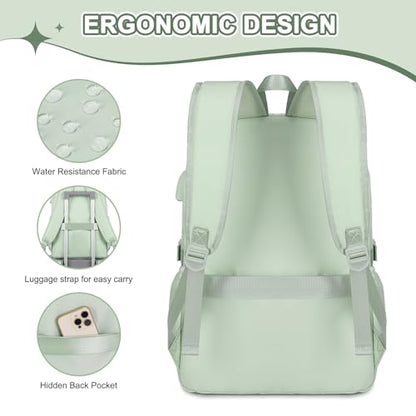Scothen Backpacks for Girls, Girls Backpack with Lunch Box & Pencil Pouch for Teens Girl Kids Elementary Middle High School College Student Bookbag Daypack Laptop Travel Backpack for Women - color: Green
