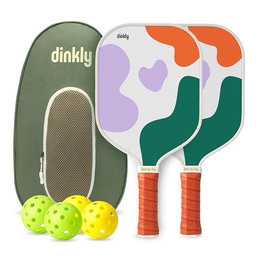 Pickleball Paddles Set of 2/4- USAPA Approved Graphite/Fiberglass Pickleball Racket, 2 Pickleball Rackets, 4 Balls and 1 Portable Carry Bag, Aesthetic Pickle Ball Set for Men Women Beginners - color: 2 Color Clouds | Dark Green | Graphite