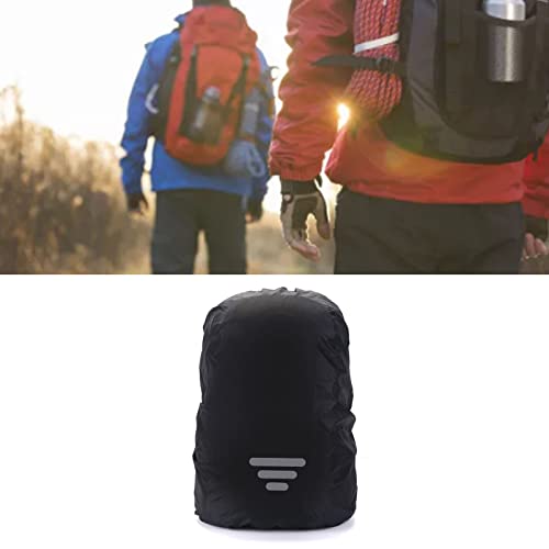 Black Reflective Oxford Cloth Backpack Rain Cover Lightweight for Hiking Fishing Traveling (XL (For 60-70L))