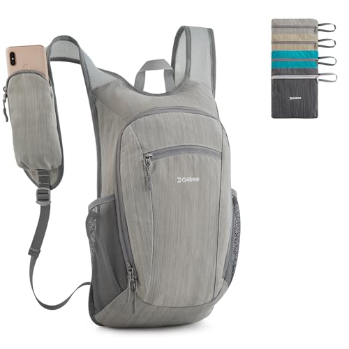 G4Free 15L Hiking Daypack Lightweight Travel Backpack Packable Outdoor Casual Foldable Shoulder Bag (Grey) - color: Grey