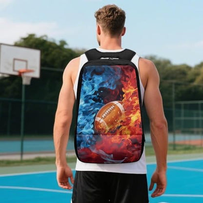 Basketball Backpack With Separate Ball Compartment And Shoes Fit Basketball Volleyball Football - color: Ice and Fire Rugby