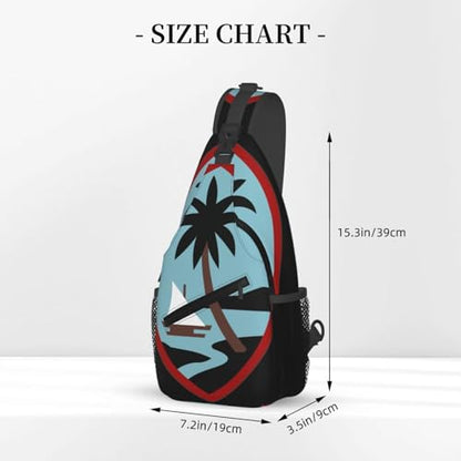 Guam Arng Sling Backpack Chest Daypack Crossbody Crossbody Shoulder Bags For Travel Sports Running Hiking, Black