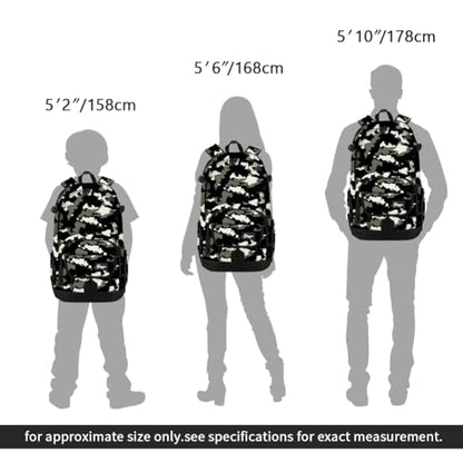 rickyh style School Backpack Travel Bag for Men & Women Lightweight College Back Pack with Laptop Compartmen - color: 04heibai