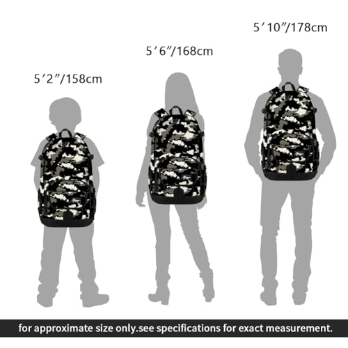 rickyh style School Backpack Travel Bag for Men & Women Lightweight College Back Pack with Laptop Compartmen - color: 04heibai