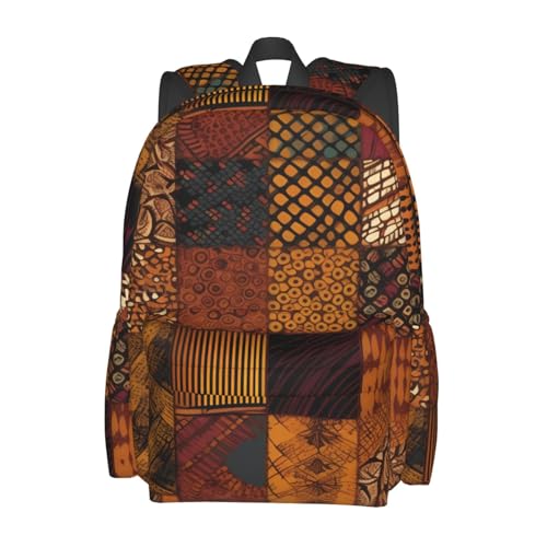 African Style Patchwork Travel Backpack for Men Women 15.6 inch Laptop Backpack Casual Daypack for Weekender - color: African Style Patchwork