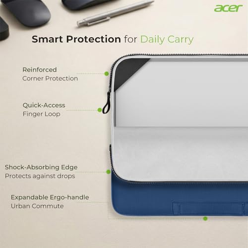 Acer Laptop Sleeve 16 inch, 15-16 inch Laptop Case, Shockproof Protective Laptop Briefcase, Waterproof Polyester Notebook Computer Bag for Acer HP ASUS MacBook Dell Lenovo, Blue - color: Blue, size: 16inch