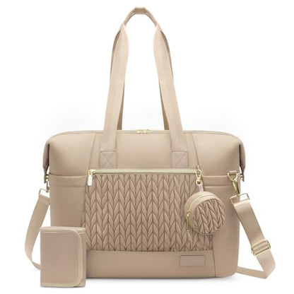 LOVEVOOK Diaper Bag Tote, Baby Diaper Bag Waterproof Travel Diaper Tote with Changing Pad - color: Khaki