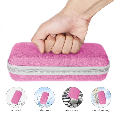 suzamed Insulin Cooler Travel Case,EVA Insulation Travel Medicine Kit with 2 Ice Packs for Diabetes Care,Insulin Pen and Other Diabetic Supplies (Pink) - color: Pink