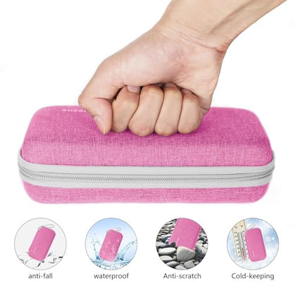 suzamed Insulin Cooler Travel Case,EVA Insulation Travel Medicine Kit with 2 Ice Packs for Diabetes Care,Insulin Pen and Other Diabetic Supplies (Pink) - color: Pink