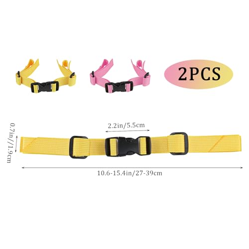 2 Pack Backpack Chest Strap Adjustable Replacement Chest Strap for Backpack with Quick Release Buckle - color: 1 Each of Yellow and Soft Pink