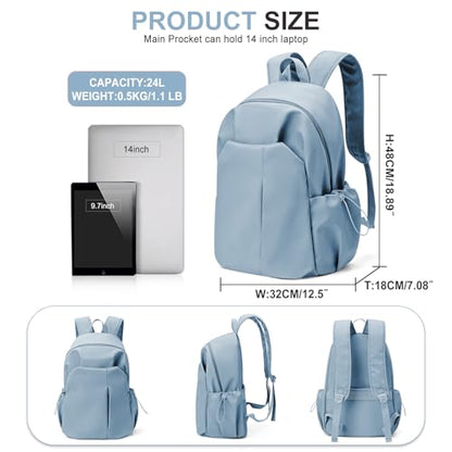 Basic Backpack For High School Women Men,Lightweight Casual Daypack College Backpack,Simple Bookbag For Teens Boys Girls,Waterproof School Bag(Blue) - color: C4-blue